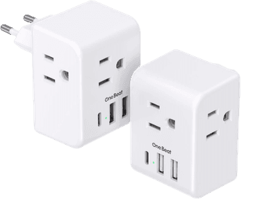 2 Pack European Travel Plug Adapter
