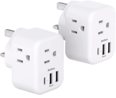 2 Pack US to UK Adapters