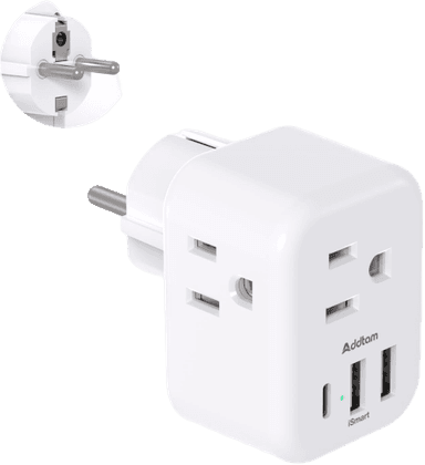 US to Germany, France, Plug Adapter