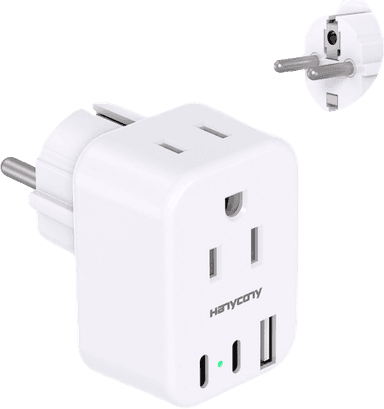 US to Germany, France, Plug Adapter